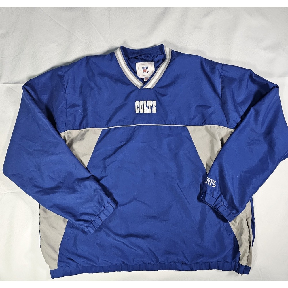 Vintage Indianapolis Colts NFL Pullover Windbreaker Jacket Mens XL‎ Blue